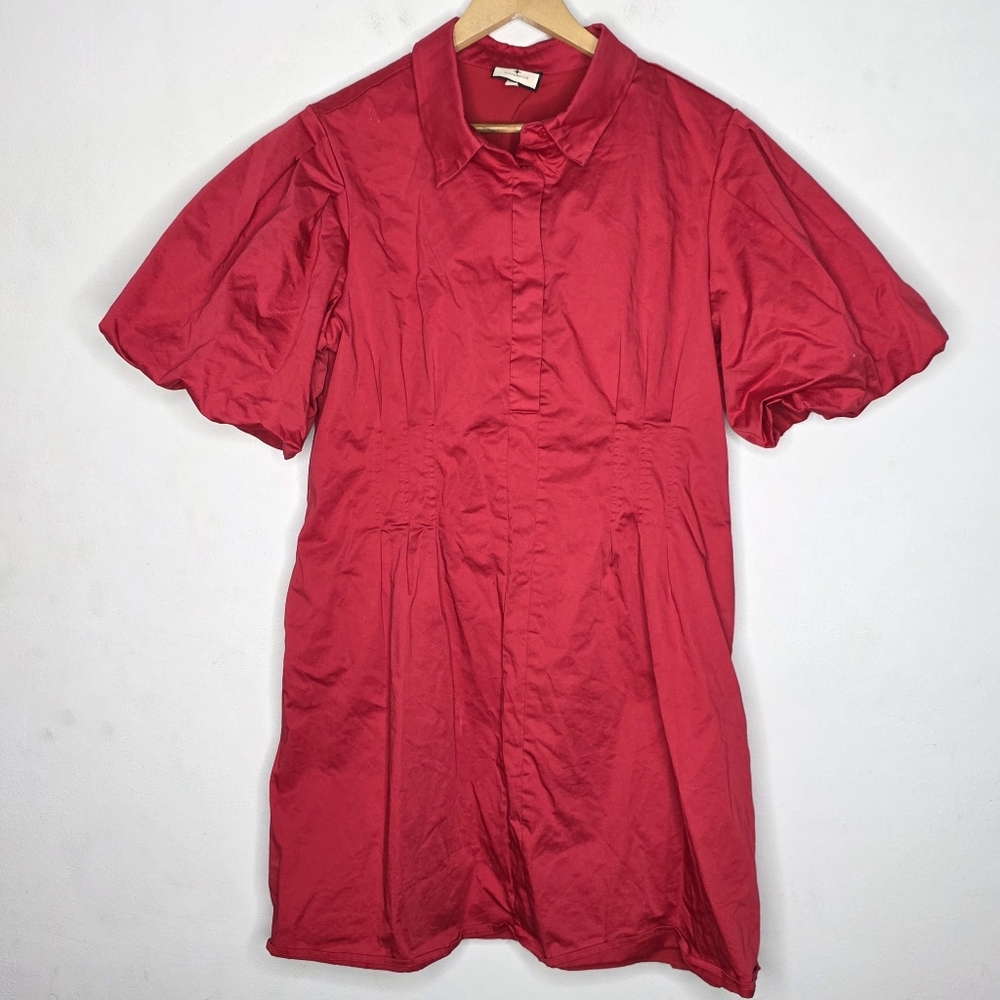 ♥️ Tuckernuck Delaney Red Mini Shirt Dress XXL